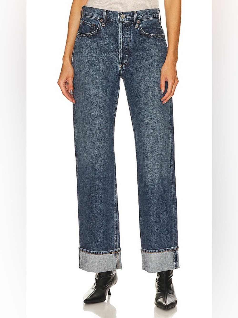 Agolde Fran Low Slung Easy Straight Jeans in Control Wash 28